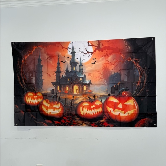 Spooky Halloween Castle Wall Art with Pumpkins - Picture 8 of 8